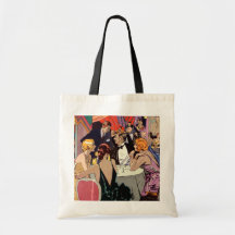 Vintage Art Deco Nightclub Cocktail Party Canvas Bags