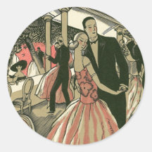 Vintage Art Deco Wedding, Newlyweds First Dance Stickers