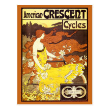 Vintage Art Nouveau Bicycle Ad Postcards