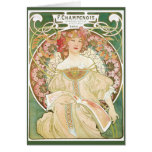 Vintage Art Nouveau; Champenois; Alphonse Mucha Greeting Card