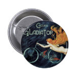 Vintage Art Nouveau Redhead Woman Gladiator Cycles Buttons