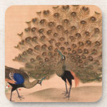 Vintage Asian Peacocks Beverage Coaster