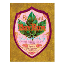 Vintage Bay Rum Label Postcards
