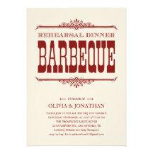 Vintage BBQ Rehearsal Dinner Invitations