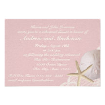 Vintage Beach Pink Rehearsal Dinner Custom Invite