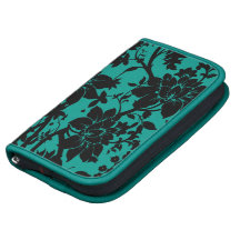 Vintage black floral design on Peacock green Planners