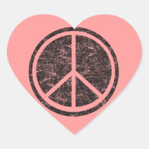 Vintage Black Peace Sign Sticker