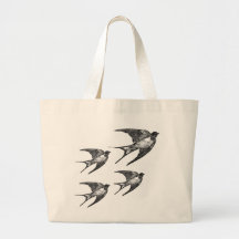 Vintage Black Swallow Design Bags