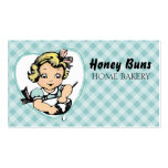 Vintage blonde girl baking cooking business card business cards