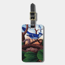Vintage Blue Jay with nest and Eggs Print Tags For Bags