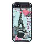 Vintage blue Paris Effiel Tower Butterfly Fashion
