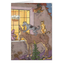 Vintage Bremen Town Musicians Fairy Tale, Hauman Card