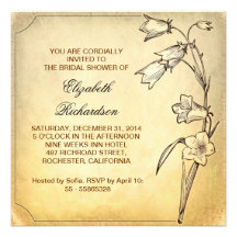 vintage bridal shower custom invitations