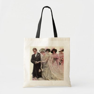 Vintage Bride and Groom Wedding Ceremony Bag by YesterdayCafe
