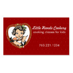 Vintage brunette girl baking cooking biz card business cards