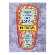 Vintage Bueroma Face Lotion Label Postcard