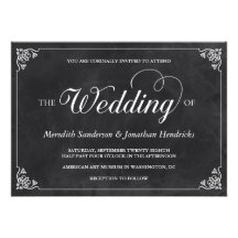 Vintage Chalkboard Wedding Personalized Announcements
