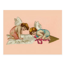 Vintage Cherubs Arrow Post Card