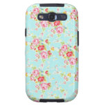 Vintage chic floral roses blue shabby rose flowers samsung galaxy s3 cover