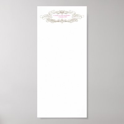 Vintage Chic Wedding Seating Chart 4x9 Poster by spinsugar