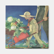 Vintage Child, Organic Gardening; Victory Garden Refrigerator Magnets
