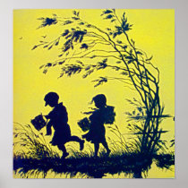 Vintage Child Silhouette Poster