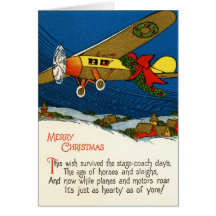 Vintage Christmas Aeroplane Cards