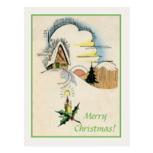 Vintage Christmas classic drawing Postcard