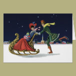 Vintage Christmas, Couple in Love Ice Skating cards