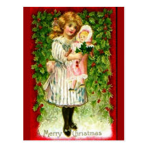 Vintage Christmas Doll Post Cards