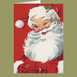 Vintage Christmas, Jolly Santa Claus Winking cards