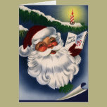 Vintage Christmas, Jolly Santa Claus with Candle cards