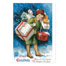 Vintage Christmas Presents Post Cards