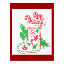 Vintage Christmas Stocking Postcards