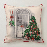 Vintage Christmas Window Pillow