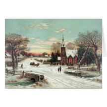 Vintage Christmas Winter Greeting Cards