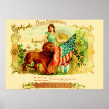 Vintage Cigar Box Label Poster