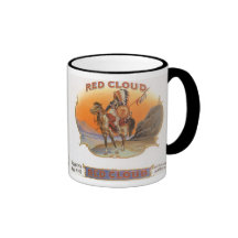 Vintage Cigar Label Art; Red Cloud Indian Horse Mug