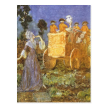 Vintage Cinderella, Fairy Godmother, Golden Coach Postcards