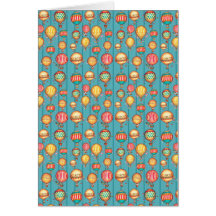 Vintage Circus Balloons Greeting Card
