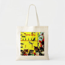 Vintage Circus Cat Act Poster Wall Art AddYourText Canvas Bag