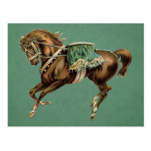 vintage circus horse postcard