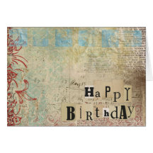 Vintage Collage Birthday Card