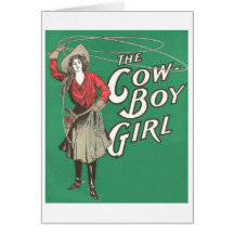 Vintage Cowgirl, Greeting Card