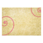 Vintage Crackled Pink Scrolling Flourish III Weddi invitations