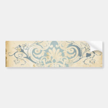 Vintage Damask Bumper Sticker