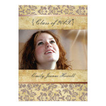 Vintage Damask/Graduations Party Invitations
