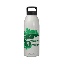 Vintage damask leaf Valiantly Vegan Drinking Bottle