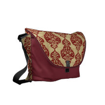 Vintage Damask Rickshaw Messenger Bag