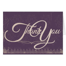 Vintage Damask Wedding Thank You Card